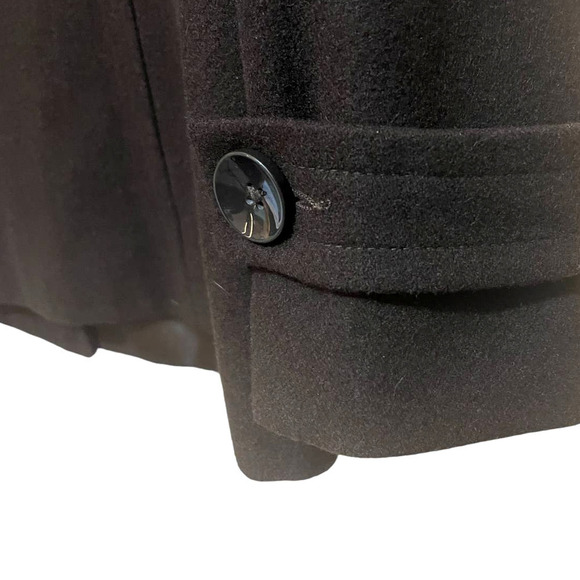 Centigrade Womens Wool Blend Pea Dress Coat XS Dark Brown Button‎ Front Pockets - Picture 5 of 6